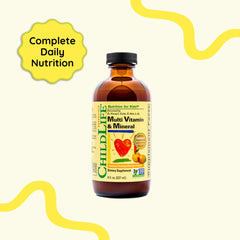 Growth support illustration for kids from vitamins