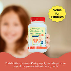 Illustration showing kids benefiting from CHILDLIFE Essentials gummies