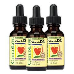 Hero image: ChildLife Vitamin D3 Drops for Kids Berry Flavor in 3-pack