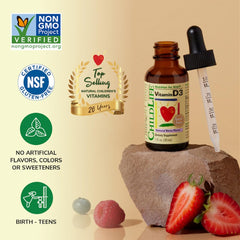 Graphic highlighting immune and bone health support for children