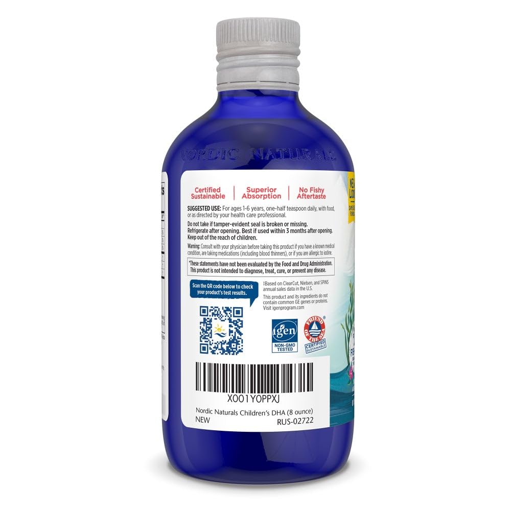 Orange-flavored omega-3 DHA/EPA for kids illustration