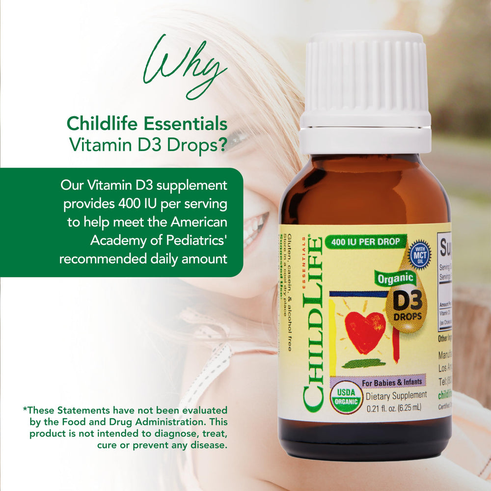 USDA Organic seal on CHILDLIFE Vitamin D3 Drops