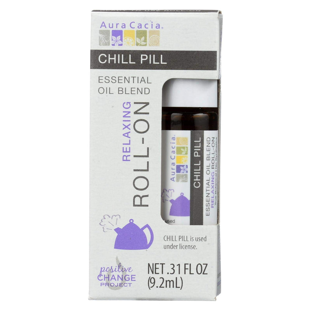 Chill Pill Roll-On bottle with Aura Cacia label