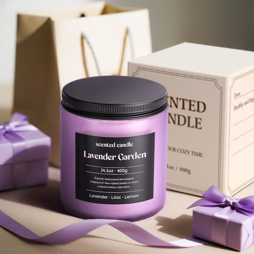 Gift-ready lavender candle for women and men