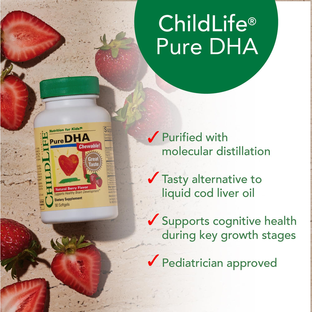Front view of CHILDLIFE Essentials Pure DHA for Kids 90 softgels pack
