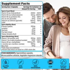 Maca root and zinc ingredients featured for male fertility formula