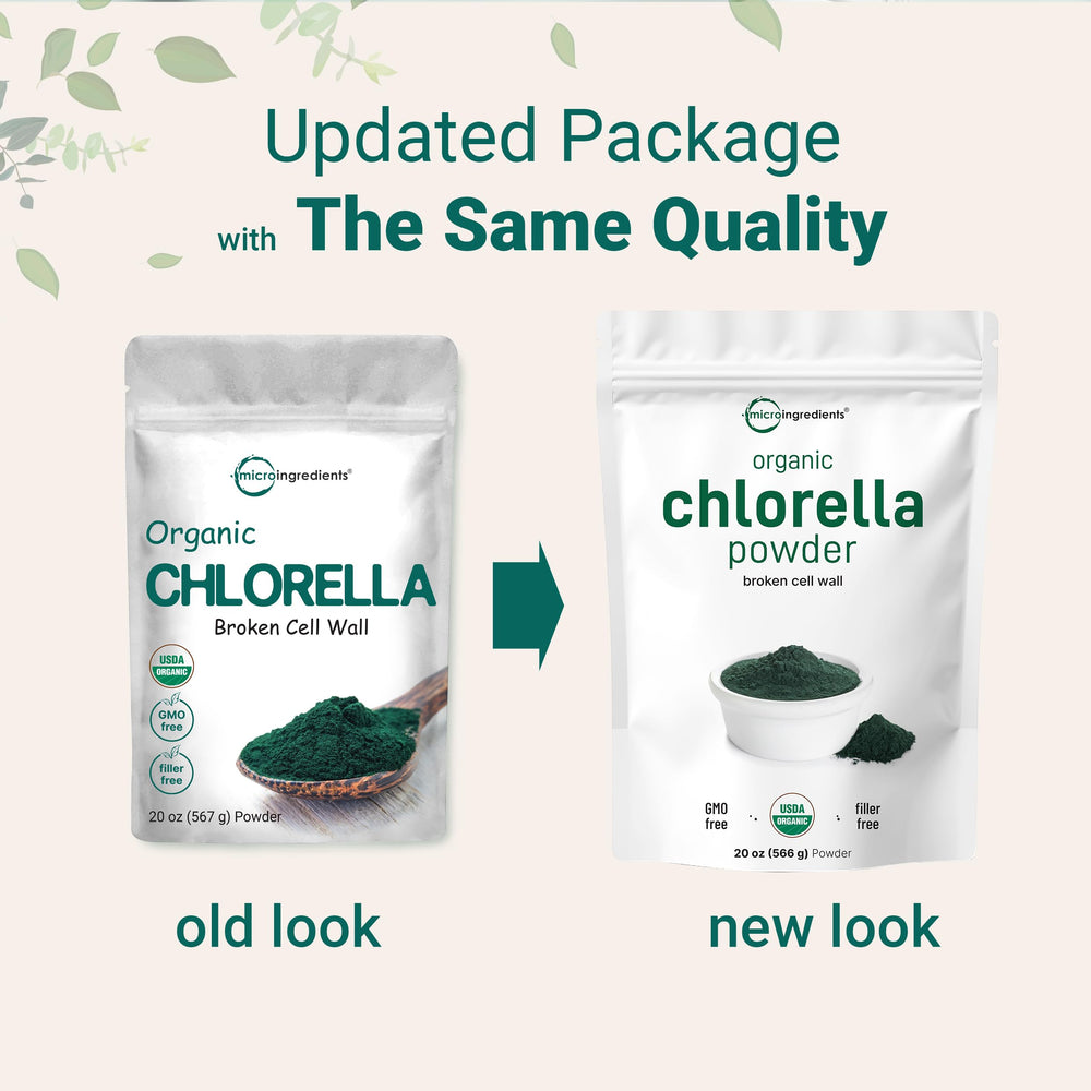 Nutritional facts panel for chlorella powder
