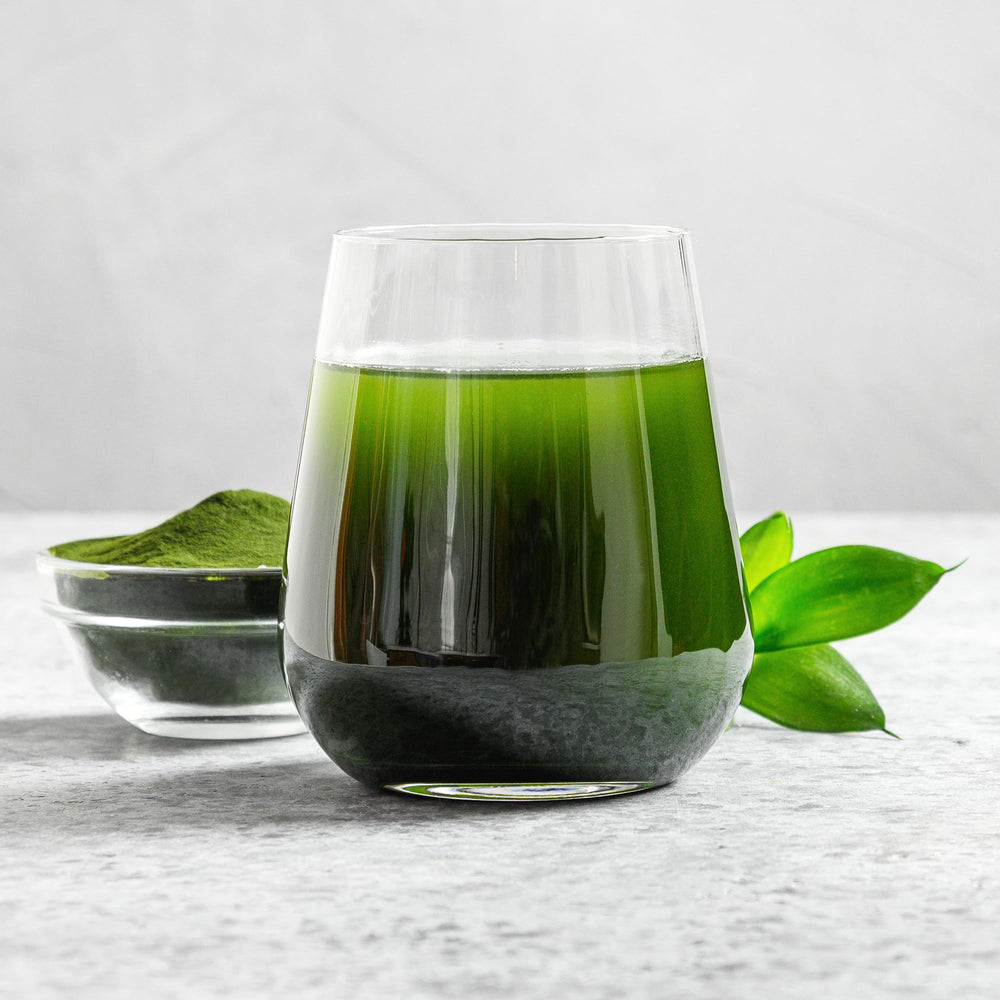 Product packaging label for chlorella powder