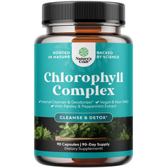 Chlorophyll capsules bottle 90 count front view