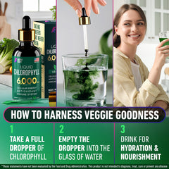 Product display of vegan, gluten-free Chlorophyll Liquid Drops