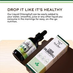 Chlorophyll drops added to water or smoothie