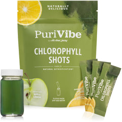 PuriVibe Chlorophyll Green Juice Shot Stick Pack - Front View