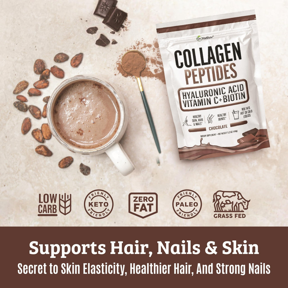 Ingredients: collagen peptides with hyaluronic acid, vitamin C and biotin
