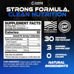 Nutrition information showing 30 servings per container