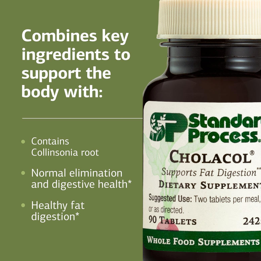 Cholacol tablets shown as a digestive health supplement