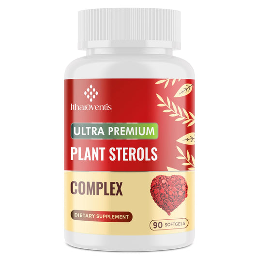 Cholesterol supplement bottle with plant sterols and omega-3