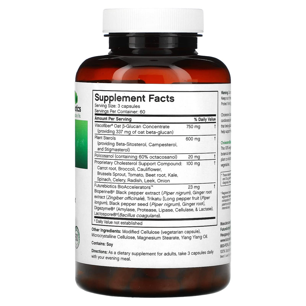 CholesterolBalance ingredients show plant sterols and Viscofiber oat beta-glucan