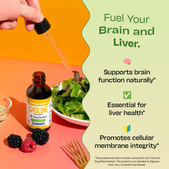 Choline Liquid Drops Berry ingredients label close-up