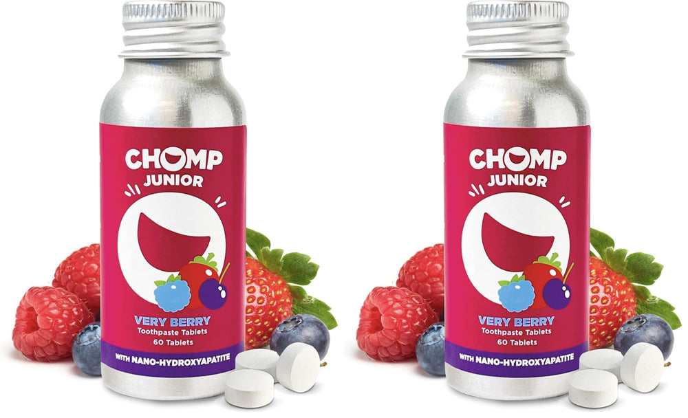 Chomp Junior Very Berry Toothpaste Tablets Pack 2 front view