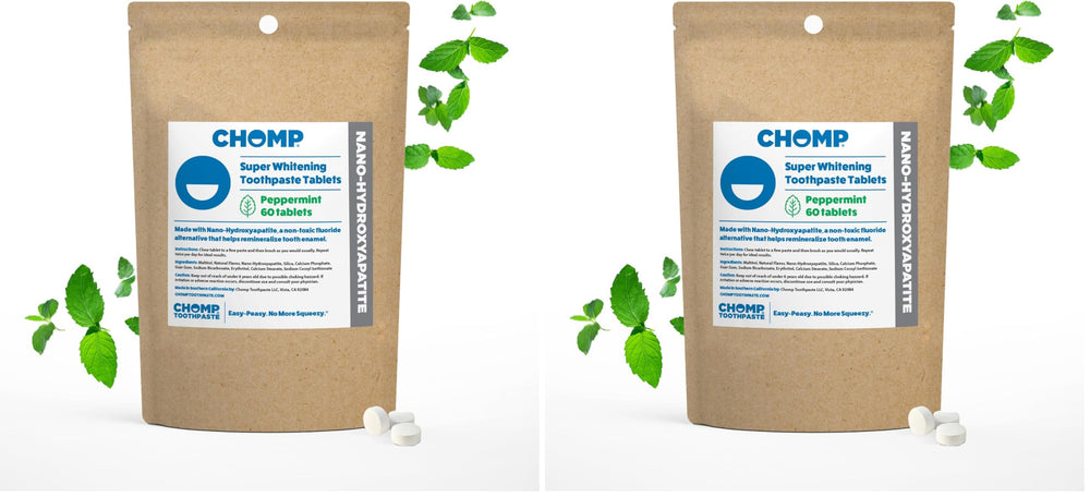 Chomp toothpaste tablets refill pack 2 — front view