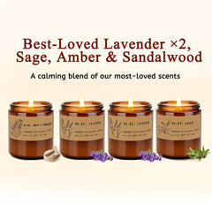 Close-up of Lavender, Sage, Amber, and Sandalwood scents