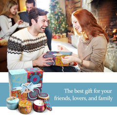 Unopened candle tins showcasing premium packaging
