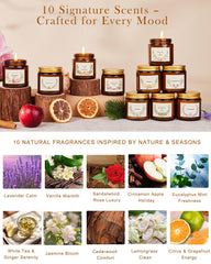 Lemongrass and Cinnamon Apple aromas in soy candles from the set
