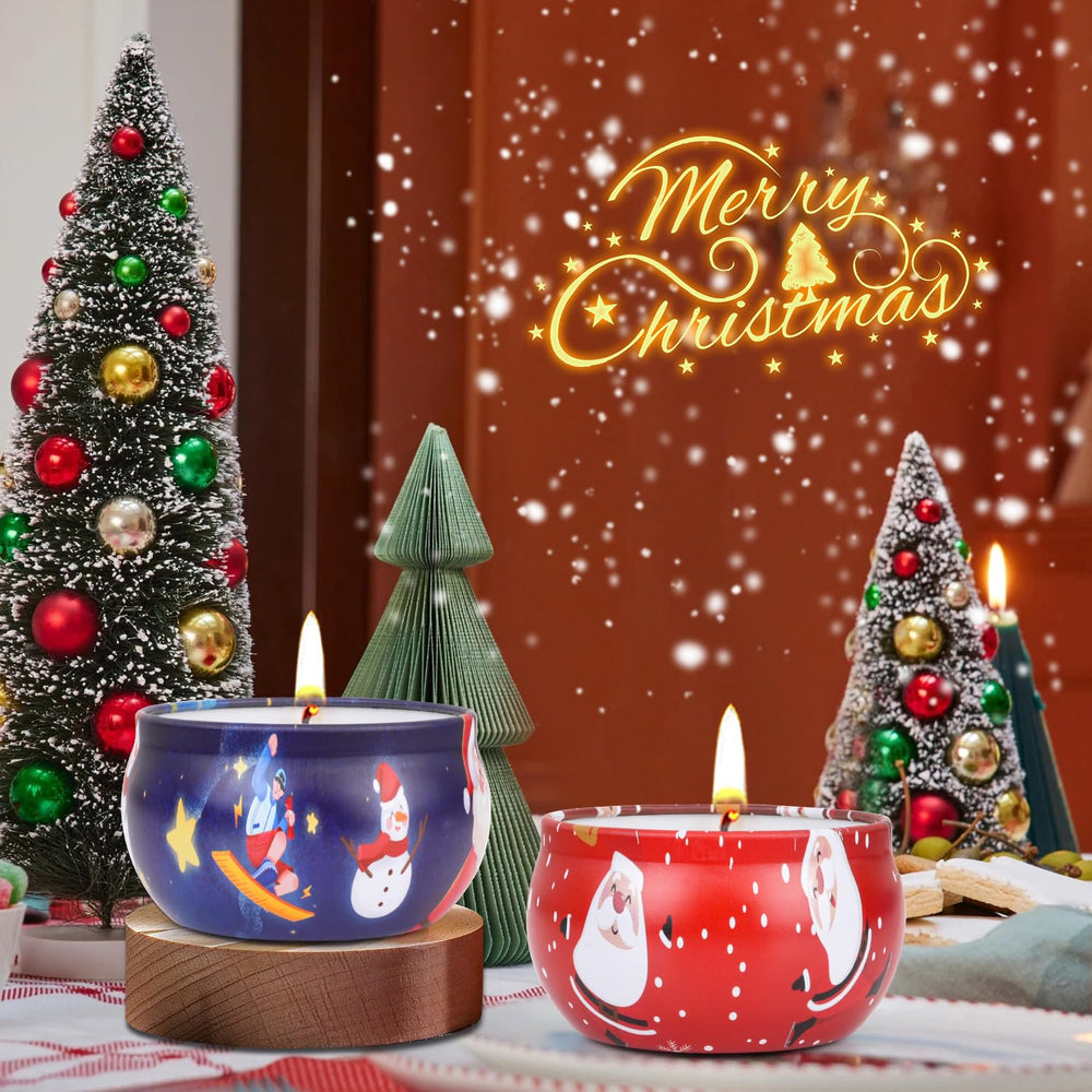 Sage & Sea Salt scented candle jar in Christmas packaging
