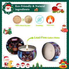 Assorted Christmas Scented Candles Gift Set - Hot Cocoa Cotton Candy fragrance