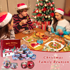 Assorted Christmas Scented Candles Gift Set - Red Wine Rose fragrance