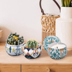 Gift-ready candle tin set with festive packaging