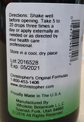 Label of Christopher's Original Formulas Black Walnut Extract
