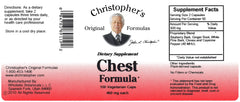 Packaging and serving size for Chest Formula 460 mg