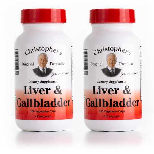 Bottle and label of Christopher's Original Formulas Liver & Gallbladder Formula Capsules