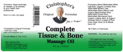 Made in USA label on Christopher's Original Formulas massage oil bottle