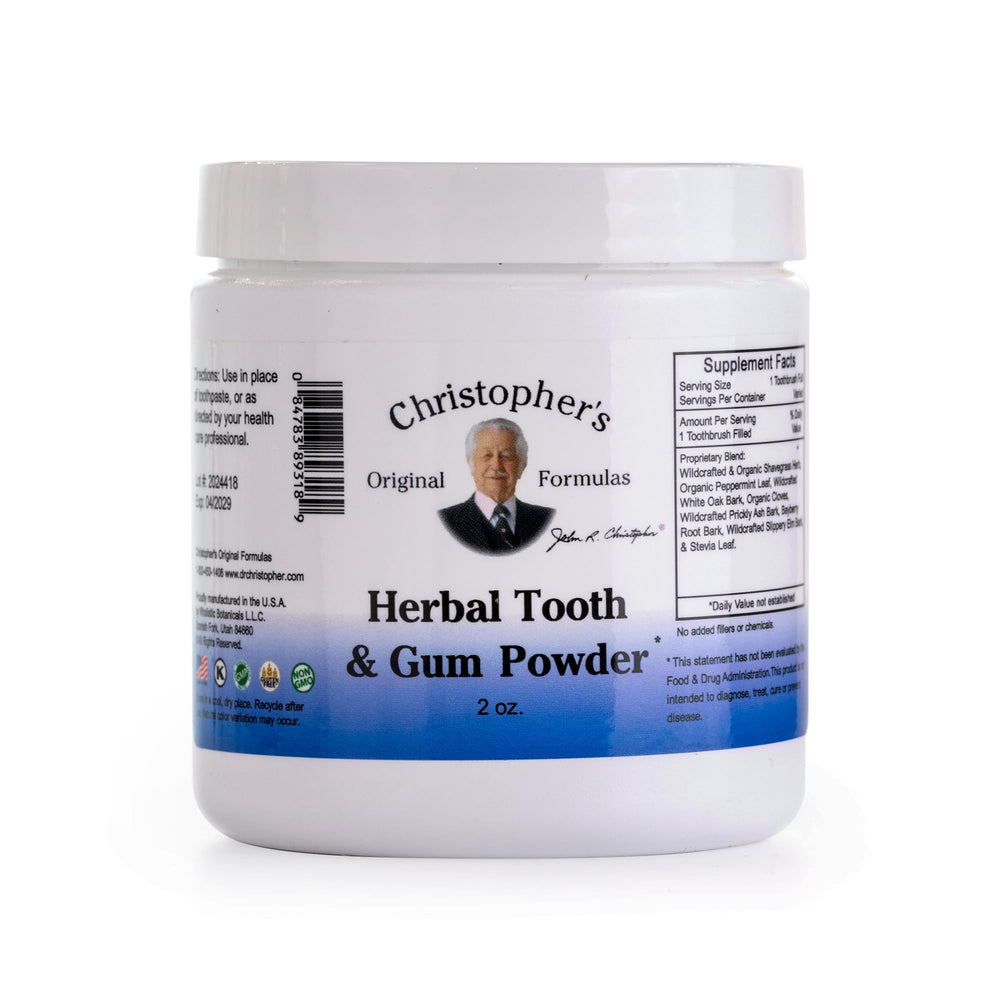 Packaging of Christopher's Original Formulas Herbal Tooth & Gum Powder