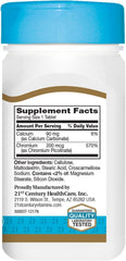 Bottle with label showing 200 mcg chromium picolinate per tablet