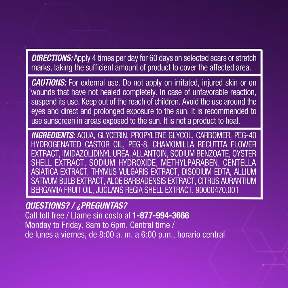 Cicatricure Advanced Scar Gel stretch marks color improvement on skin