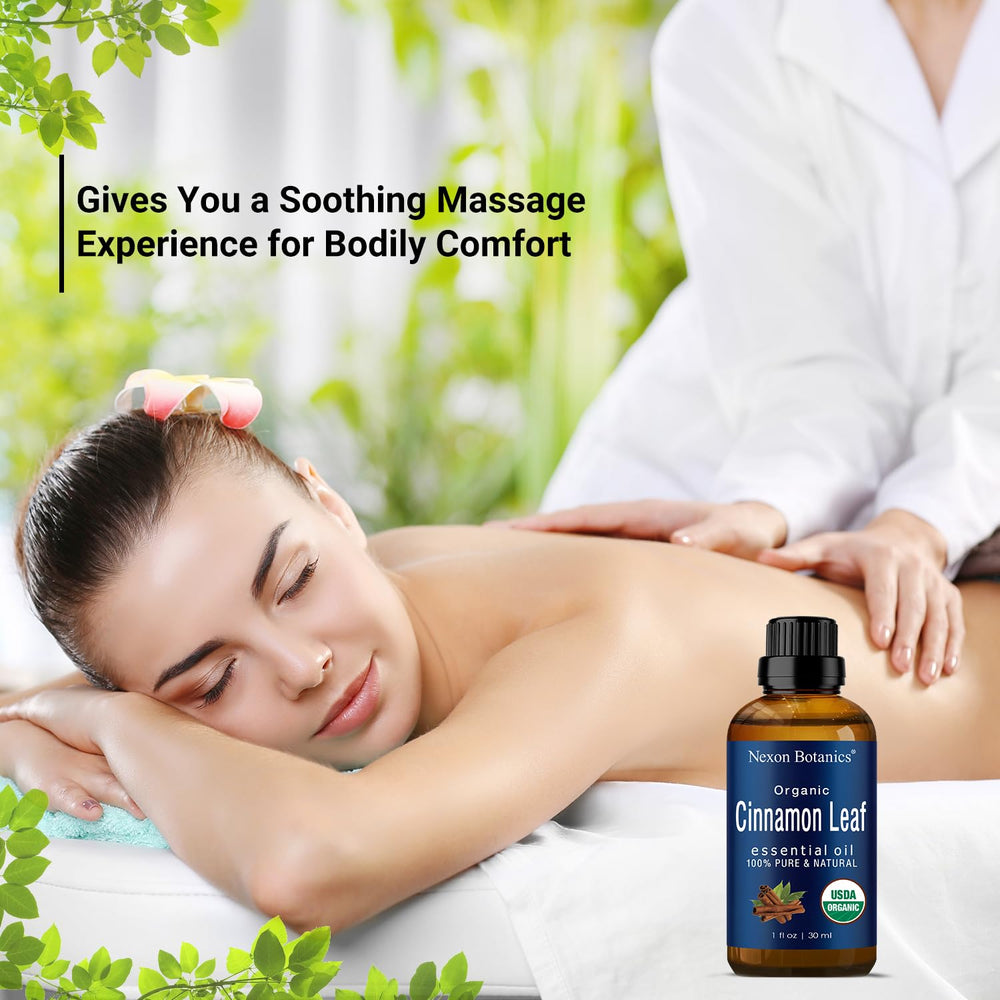 Diffuser with cinnamon essential oil for aromatherapy