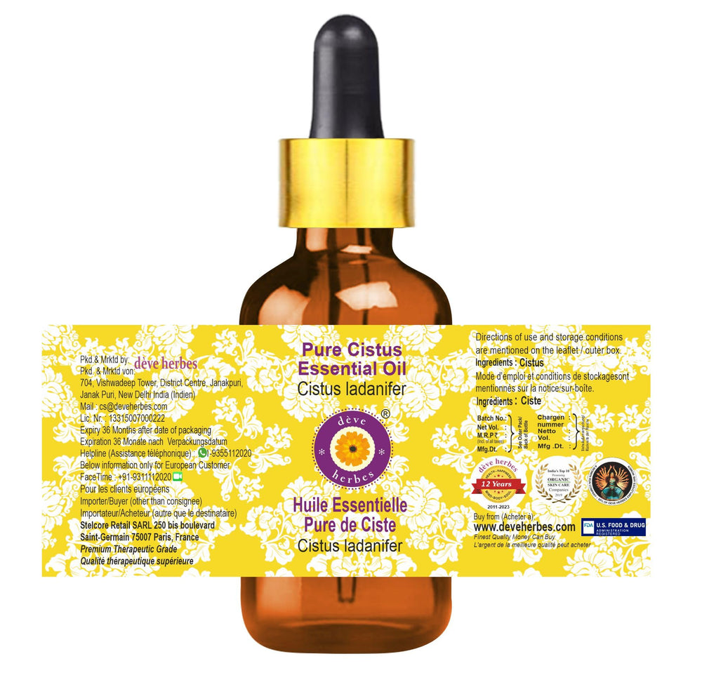 Cistus ladanifer steam distilled essential oil 10ml