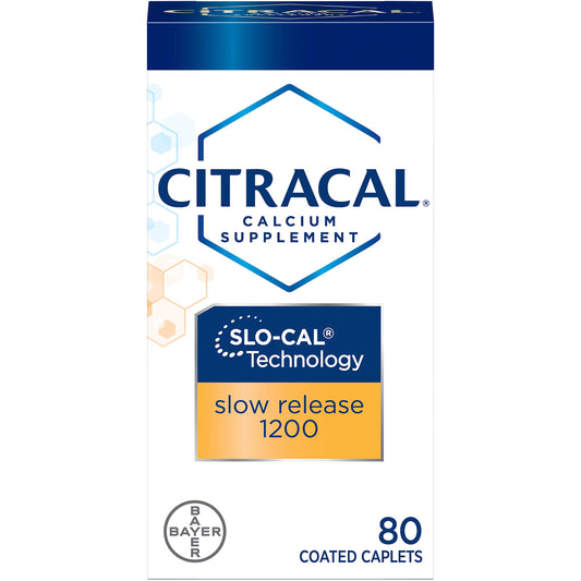Citracal Calcium + D Slow Release 1200mg 80-tablet pack – product hero image