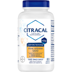 Close-up of Citracal Calcium + D Slow Release 1200mg tablets