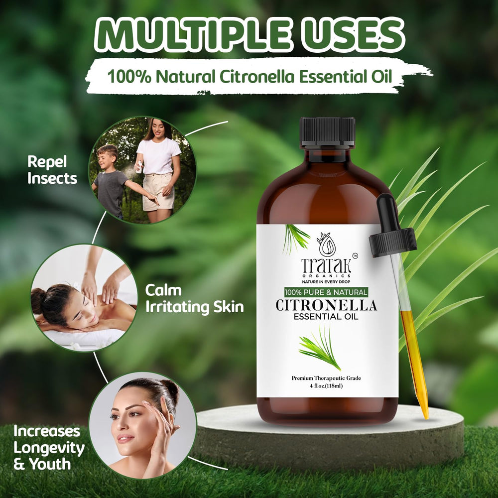 Citronella essential oil for skincare and massage