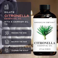 Close-up of Brooklyn Botany citronella oil label
