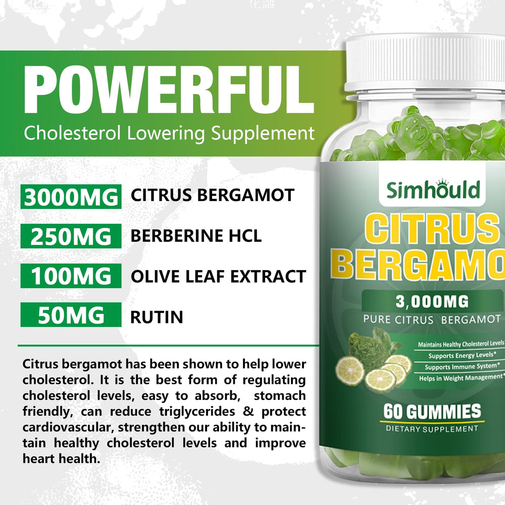Nutrition ingredients label for Citrus Bergamot Gummies