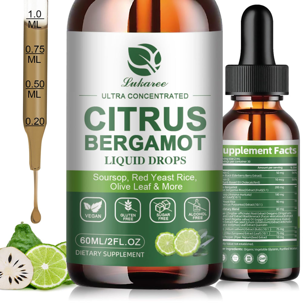 Citrus Bergamot Liquid Drops bottle 2oz with label
