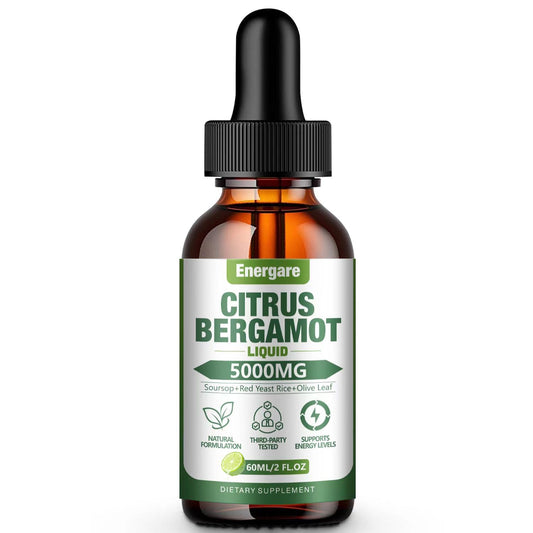 Energare Citrus Bergamot Liquid Drops bottle with 2 oz size