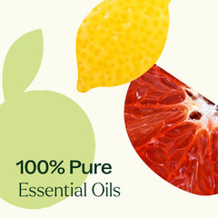 Citrus Burst bottle beside sliced pink grapefruit