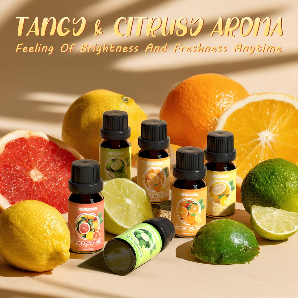Citrus essential oils set packaging and display