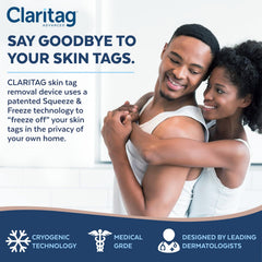 At-home user applying Claritag during a routine skincare session